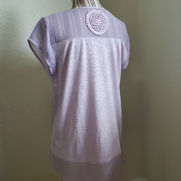 LUCKY BRAND LAVENDER BOHO TOP size L - Picture 8 of 9